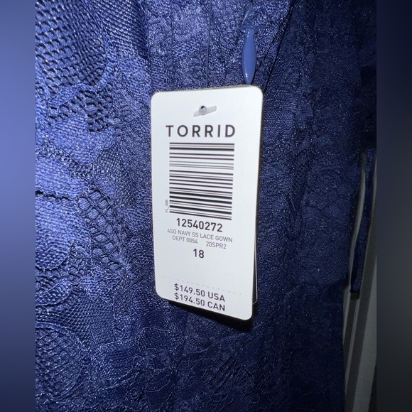 Navy lace full length gown - Picture 6 of 7